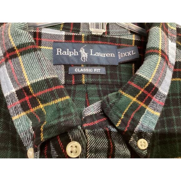 Ralph Lauren classic fit green plaid flannel XXL - Picture 4 of 4